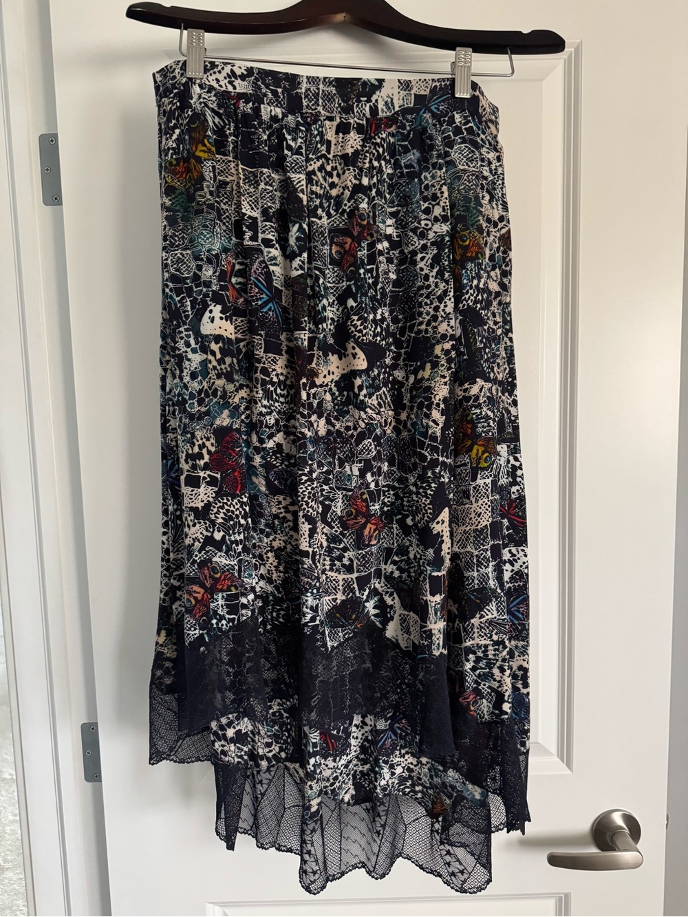 Zadig & Voltaire Black Floral-Print Midi Skirt